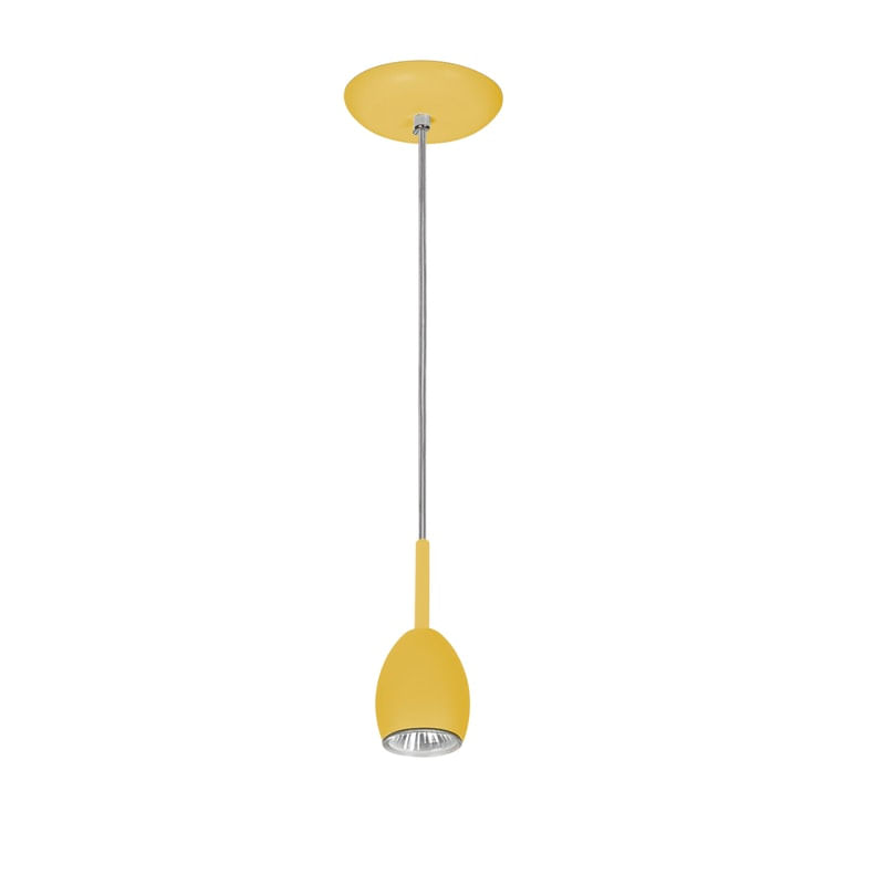 Pendente Zo 05 Amarelo-12X150 Cm-1L-Soq Gu10 Max 50W-Bivolt