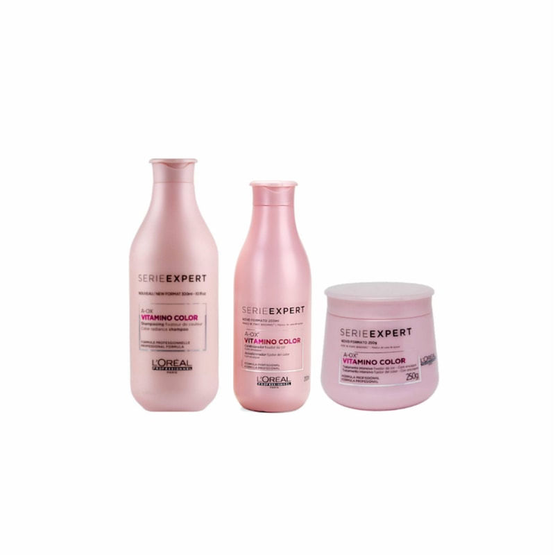 Kit Shampoo Condicionador E Máscara L'oréal Vitamino Color