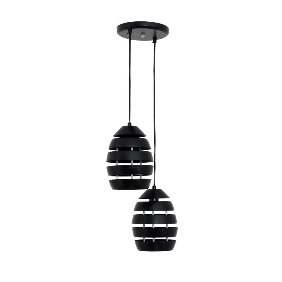 Pendente Focus Vazado Ii Preto 100 Cm