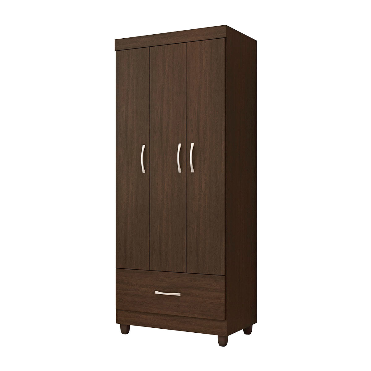 Guarda Roupa Solteiro 3 Portas Demóbile Prince Ébano Touch