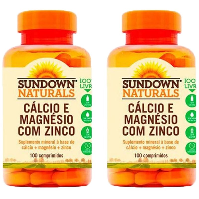 Cálcio E Magnésio Com Zinco 2X100 Comprimidos Sundown