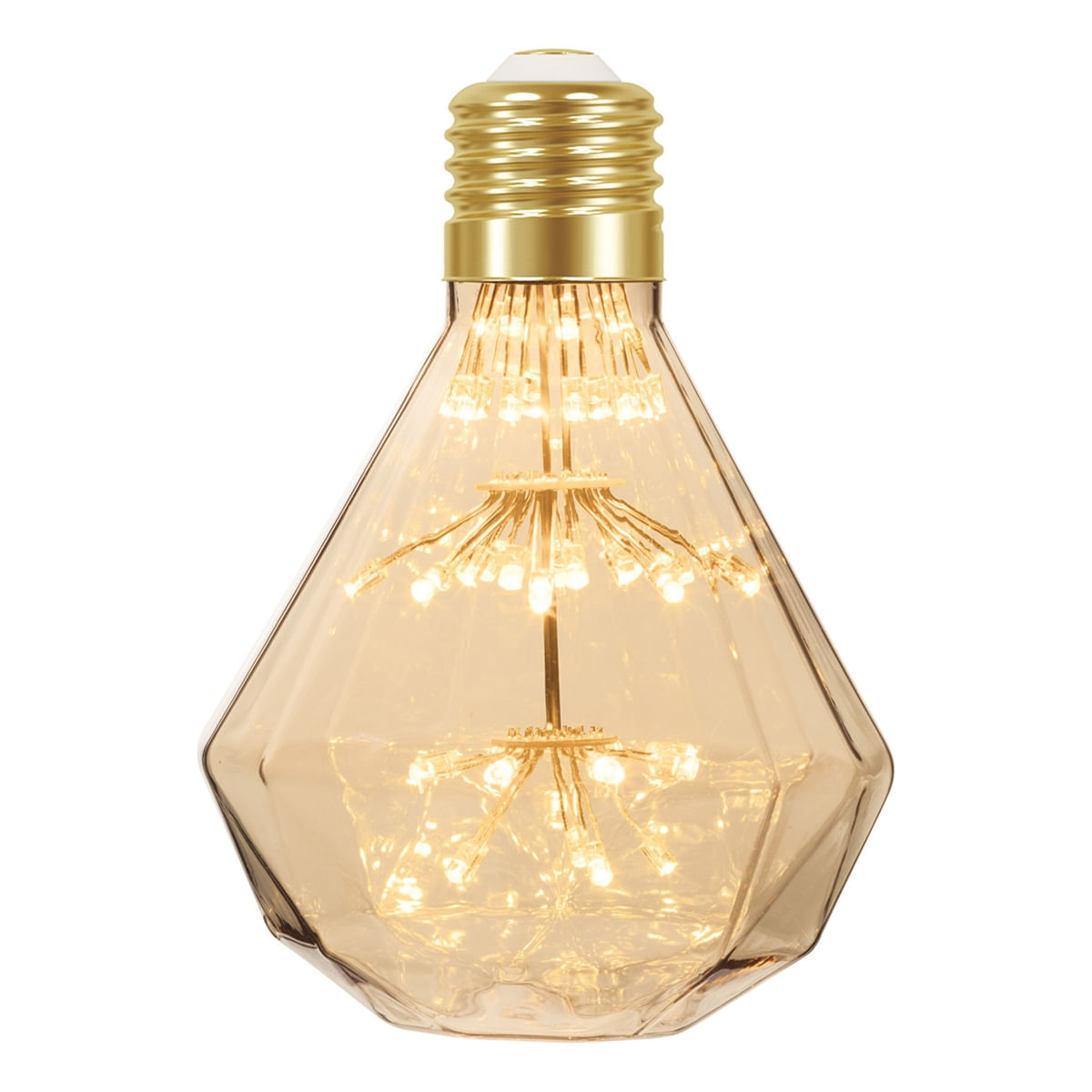 Lâmpada Led Taschibra D95 Fireworks Vintage Arredondada E27 Âmbar