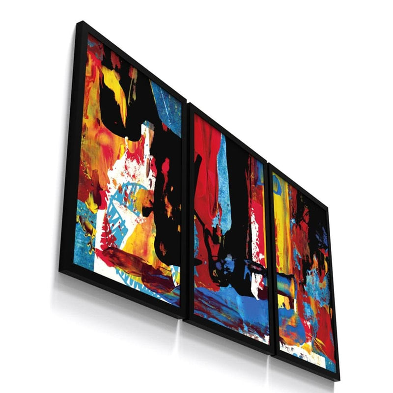 Kit 3 Quadro Decorativo Moderno Contemporaneo Pintura