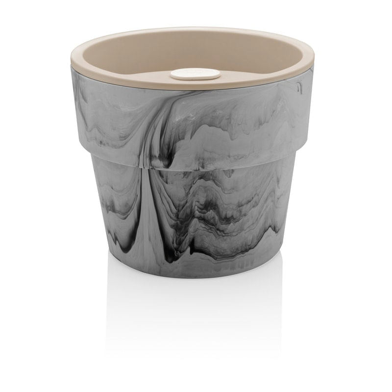 Vaso Médio Autoirrigável Cinza De Polipropileno Ou