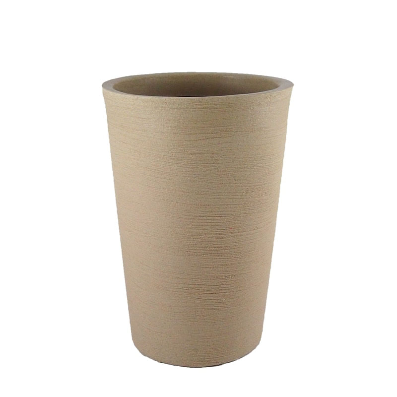 Vaso Plastico Coluna Redonda 33X25x49 Bege