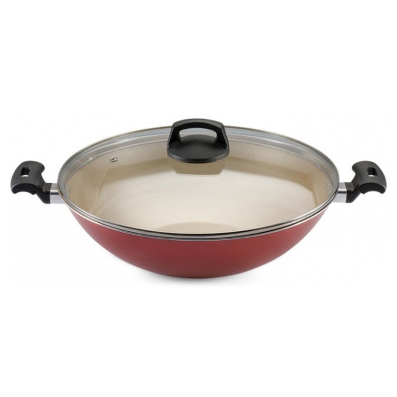Panela Wok 32 Cm 4,5 Litros Cereja Premium 045072 Panelux
