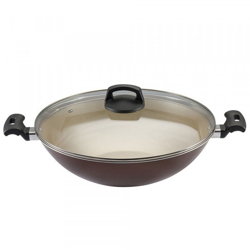 Panela Wok 32 Antiaderente Marrom Premium