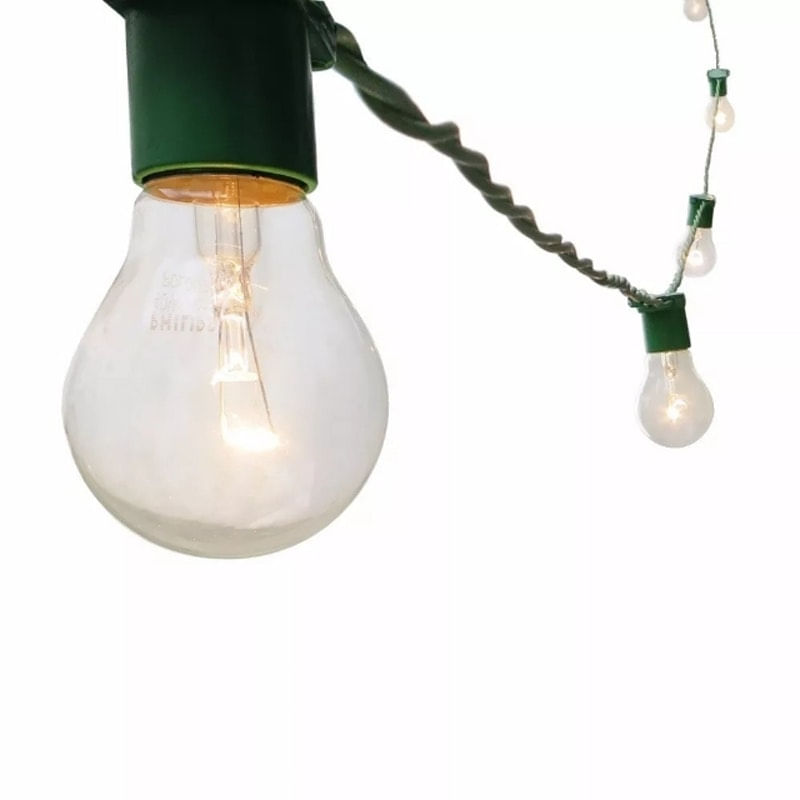 Varal De Luz Cordão Iluminação Gambiarra Com Lâmpadas 30M Vd