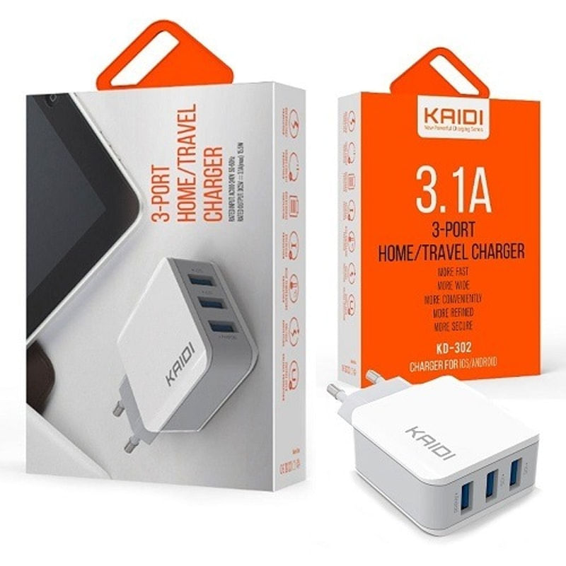 Tomada Carregador Turbo 15W 3 Usb Celular Tablet Universal