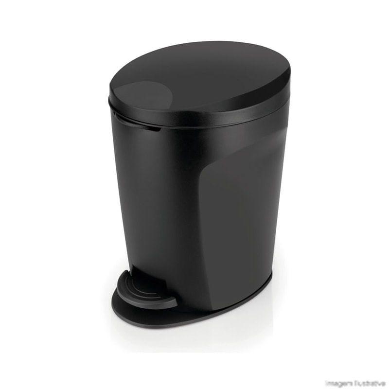 Lixeira De Pedal Izy Capacidade 12 Litros Preto Ou