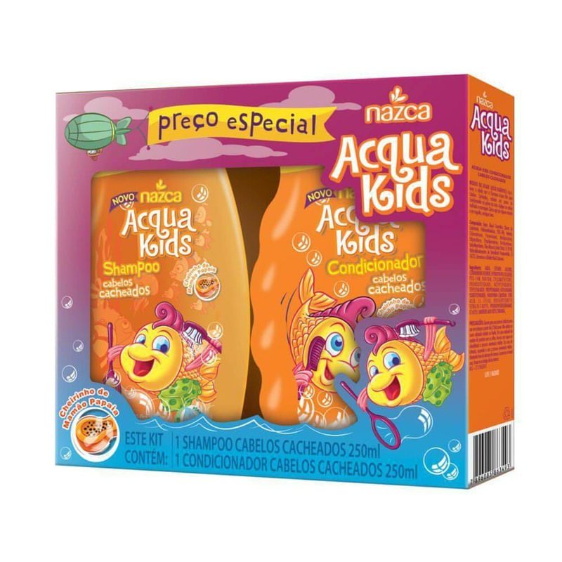Kit Ácqua Kids 1 Shampoo E 1 Condicionador Mamão Papaia