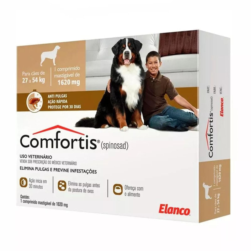 Antipulgas Comfortis 1620Mg Cães De 27 A 54Kg Elanco