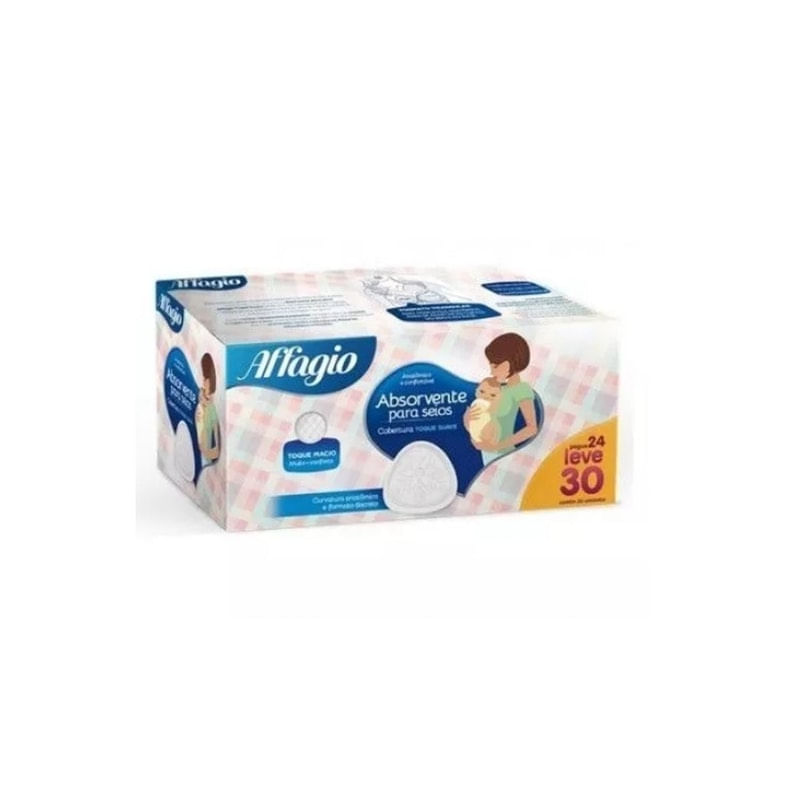 Absorvente Para Seios Toque Suave Com 30 Unidades