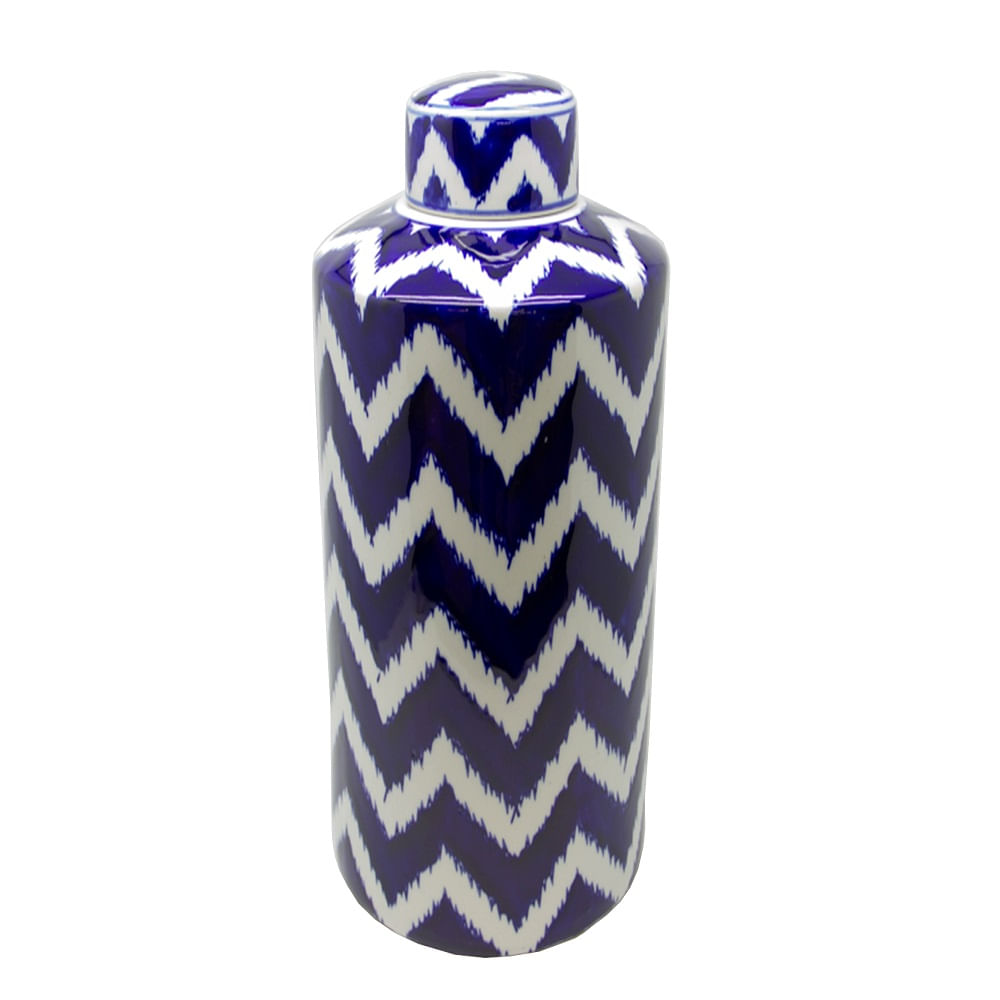 Pote Decorativo Cerâmica Azul Estrela Grande