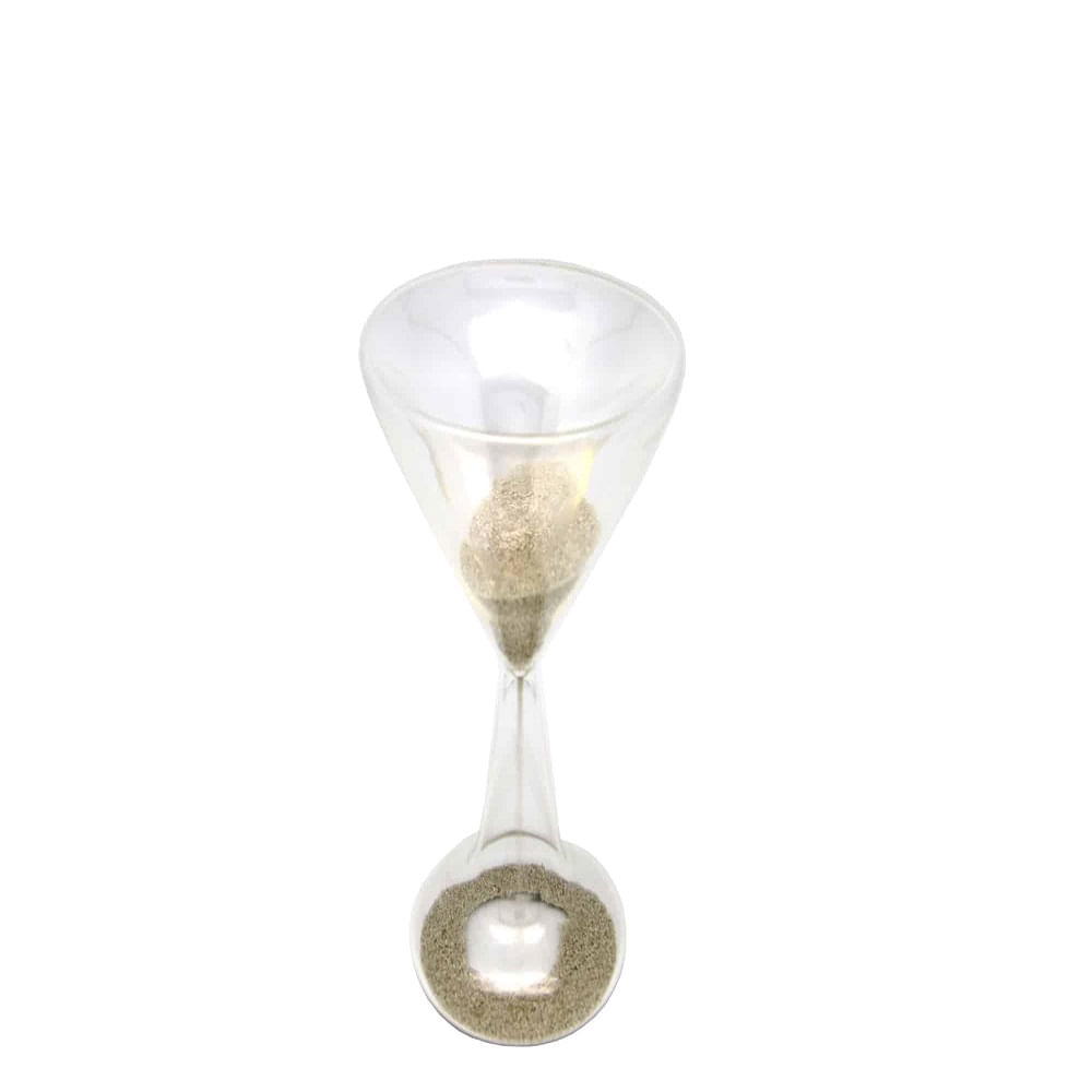 Ampulheta Decorativa Vidro Taça Prata