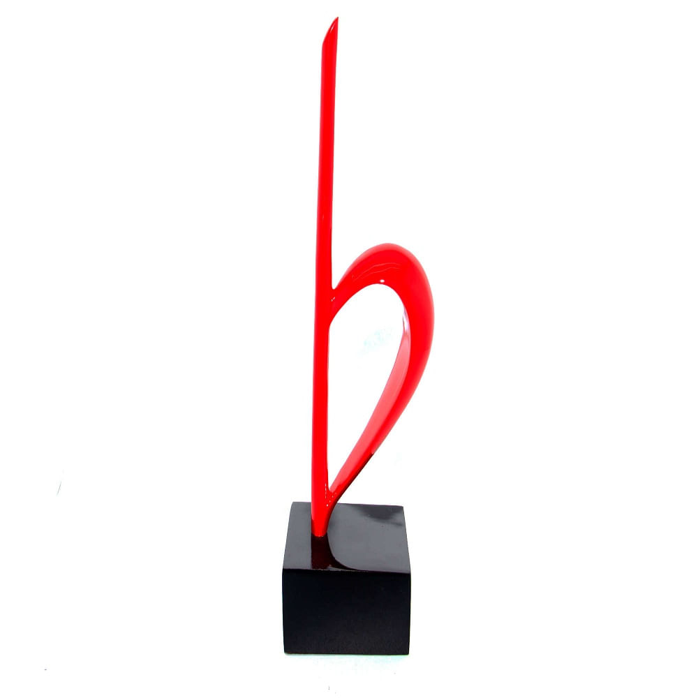 Escultura Decorativa Resina Vermelha Caule