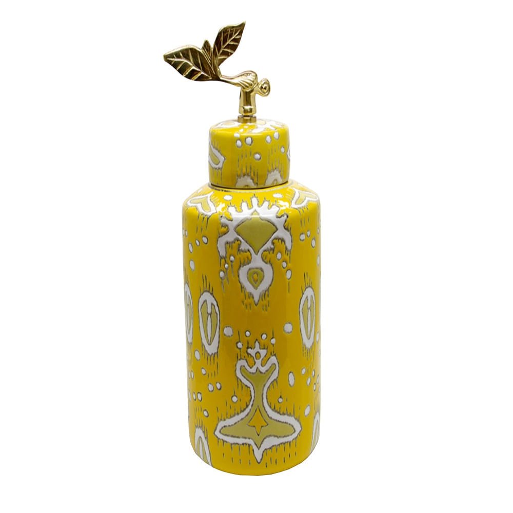 Pote Decorativo Cerâmica Amarelo Inca Grande