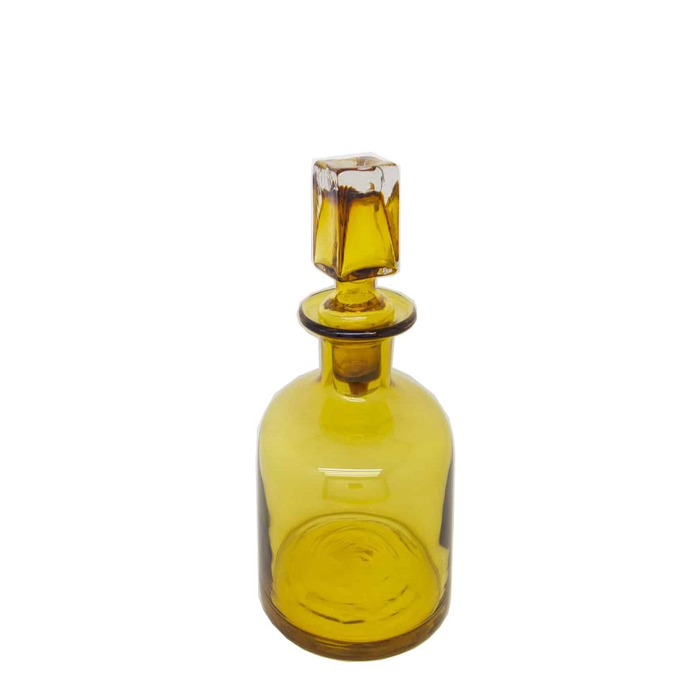 Garrafa Vidro Decorativo Âmbar Pequena
