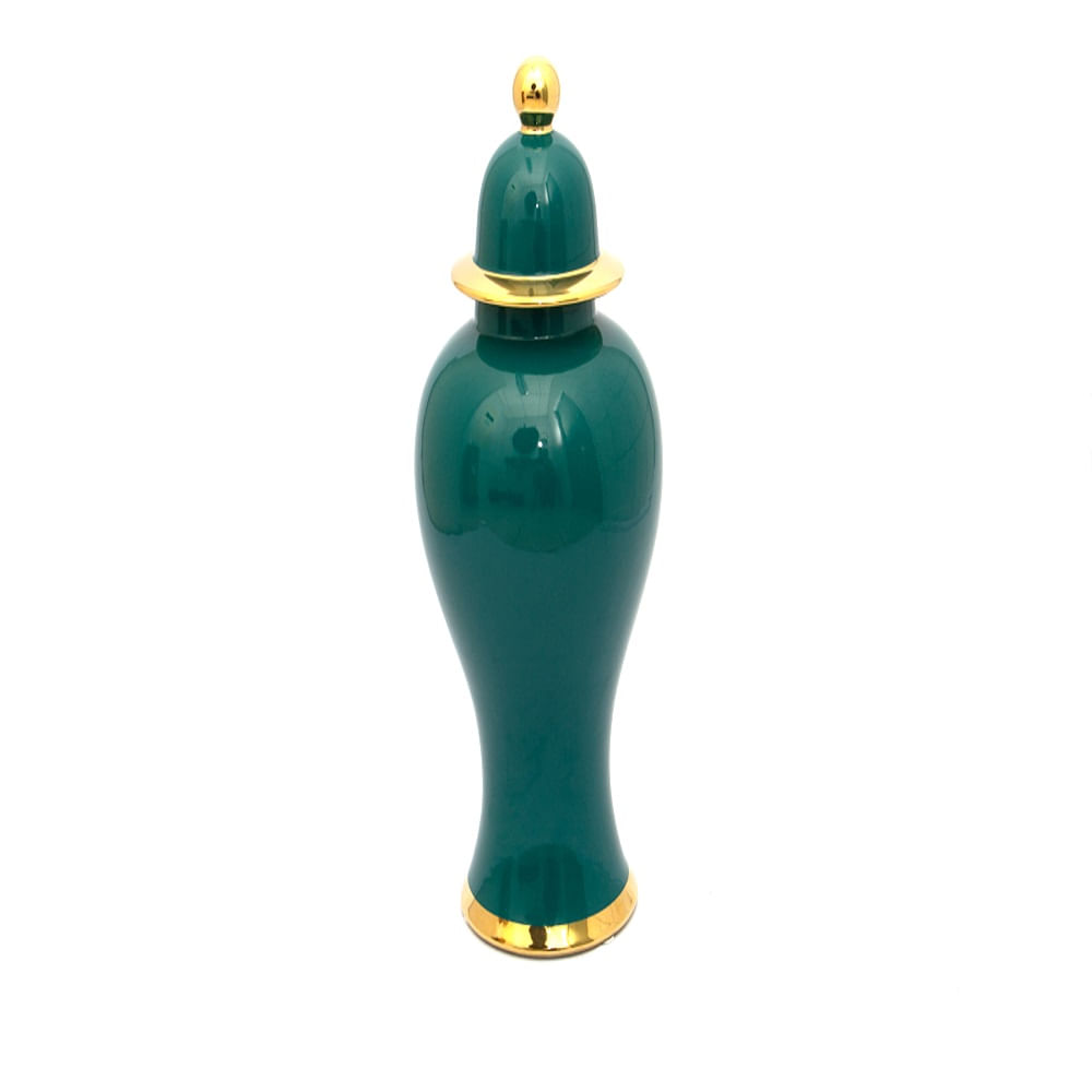 Pote Decorativo Cerâmica Verde Urna Grande