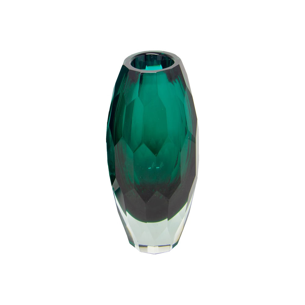 Vaso Decorativo Verde Geométrico Pequeno