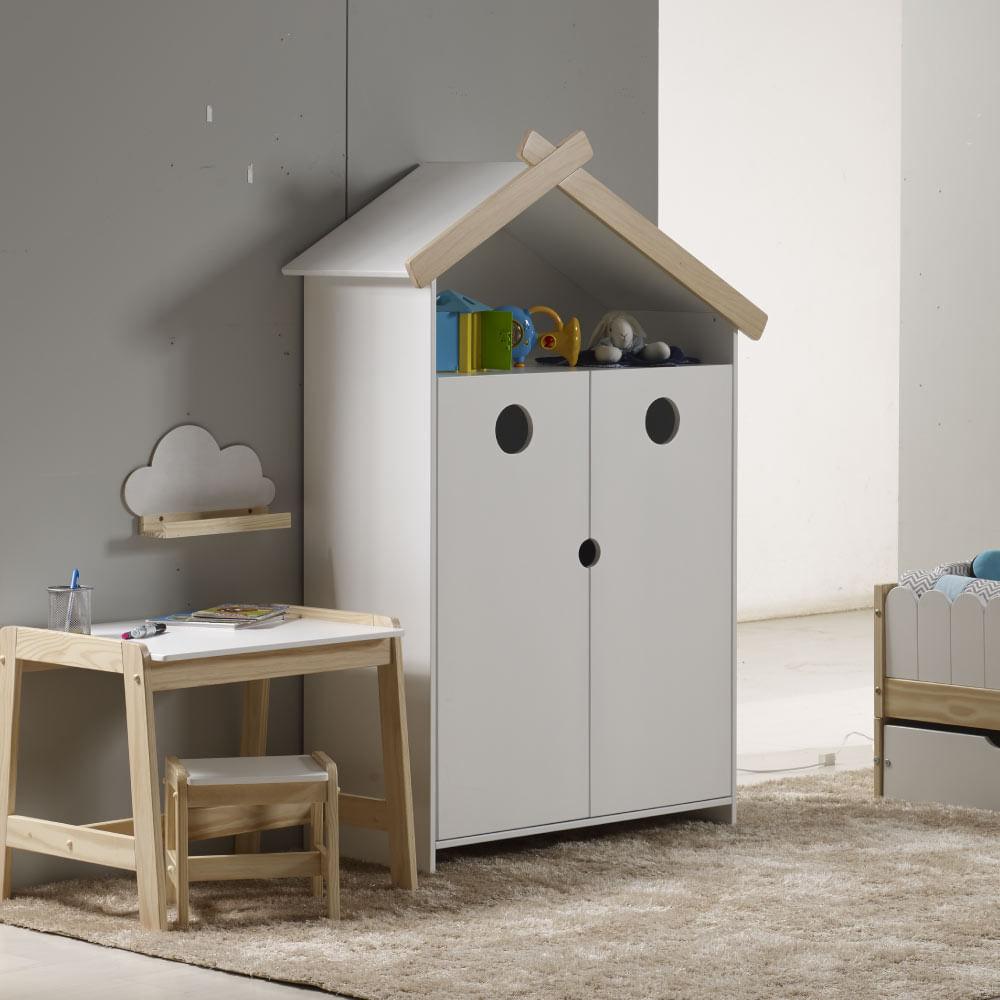 Estante Infantil Casinha 2 Portas E 1 Nicho - Casatema