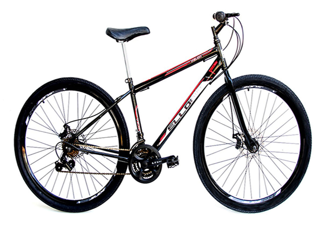 Bicicleta Aro 29 Shimano Freio À Disco 21 M Velox Preta/Vermelho - Ello Bike