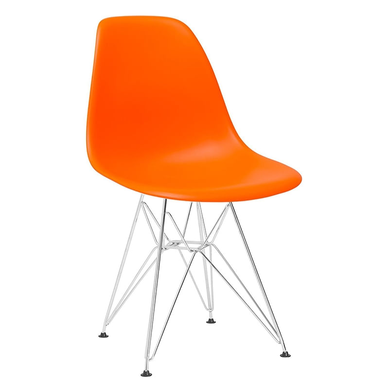 Cadeira Eames Dkr - Laranja - Base Cromada