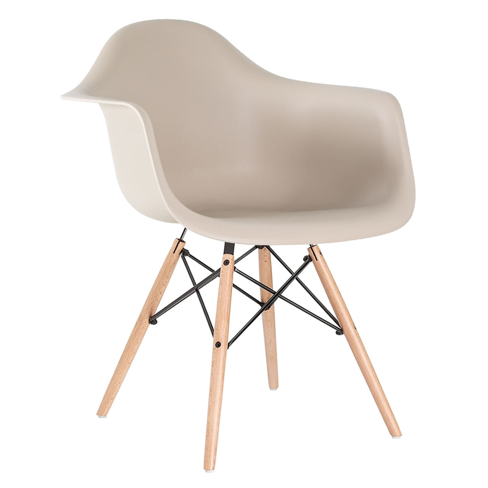 Kit - 4 X Cadeiras Eames Eiffel Daw - Madeira Clara - Bege