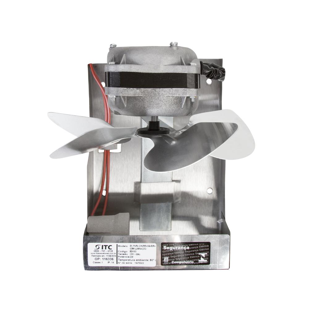 Exaustor Para Churrasqueira Itc 200Mm Com Iluminação