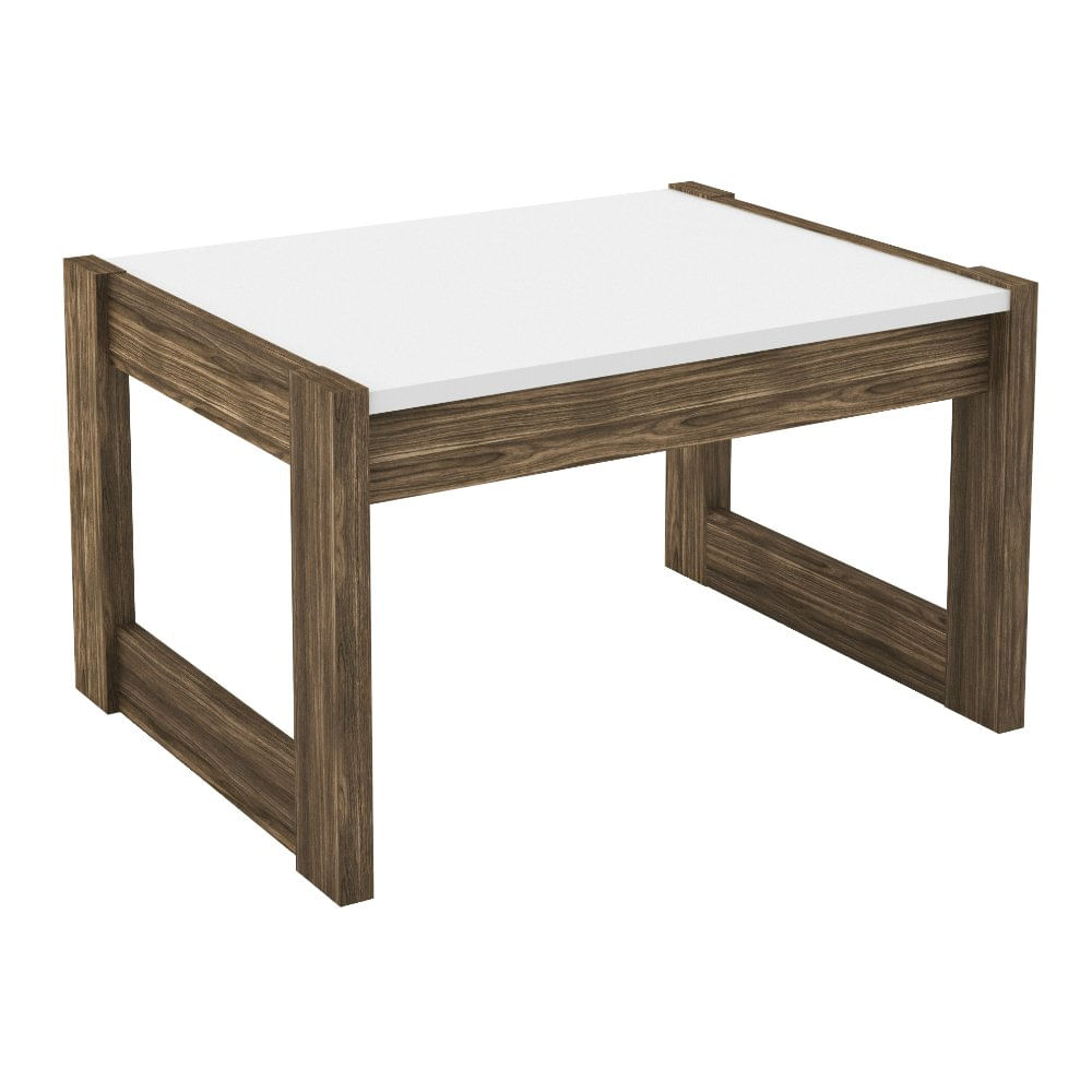 Mesa De Centro Az1022 Tecno Mobili Nogal Com Branco