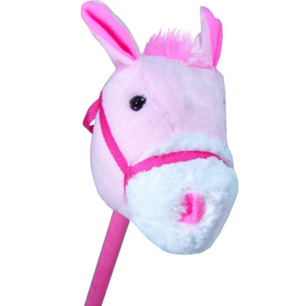 Cavalo De Pelúcia Com Som E Rodas - Rosa - Lovely Toys