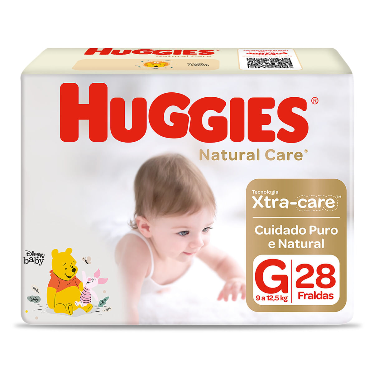 Fralda Descartável Infantil Huggies Natural Care Xtra-Care G Pacote 28 Unidades