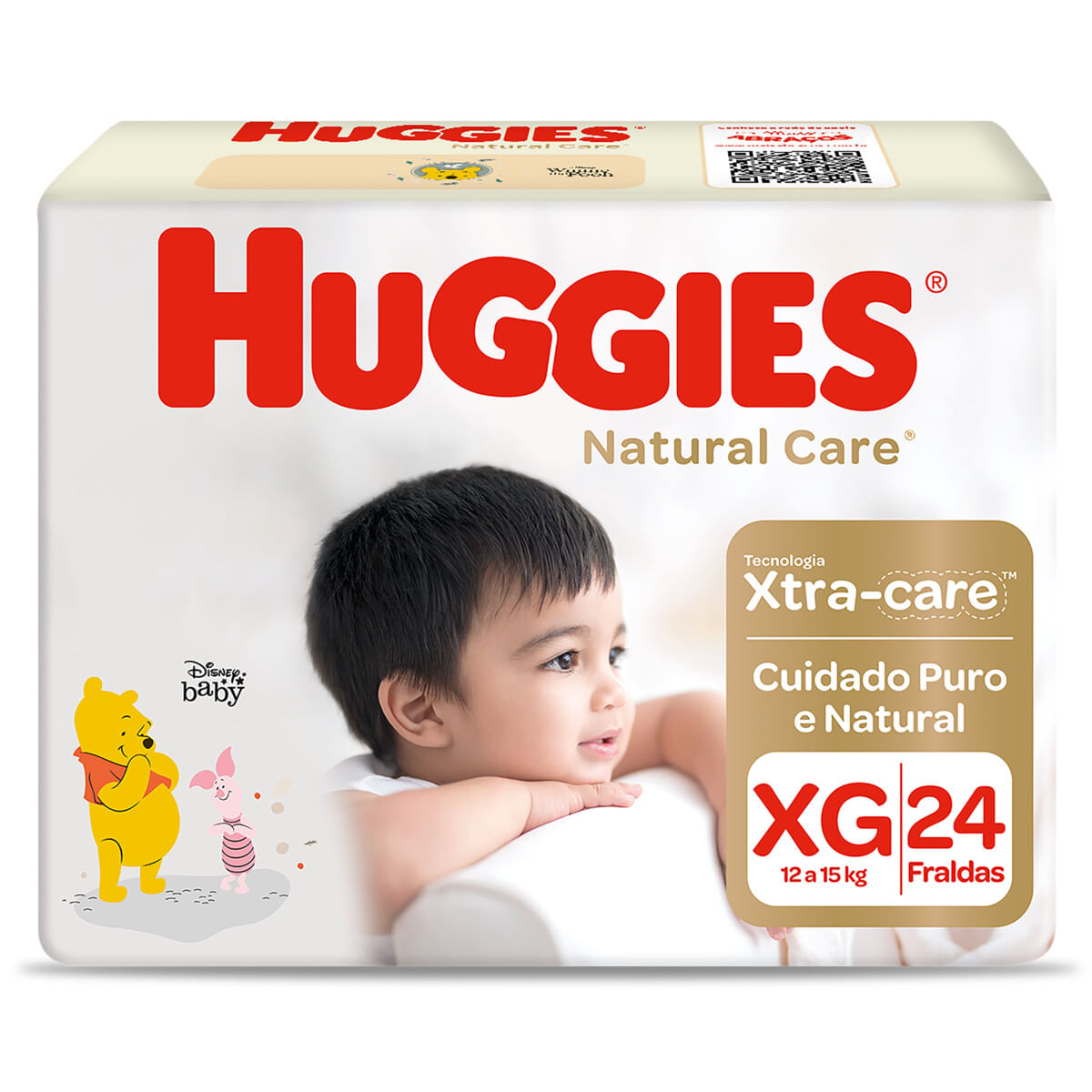 Fralda Descartável Infantil Huggies Natural Care Xtra-Care Xg Pacote 24 Unidades