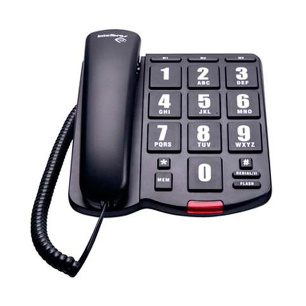 Telefone Com Fio Tok Fácil Intelbras 4000034 Preto