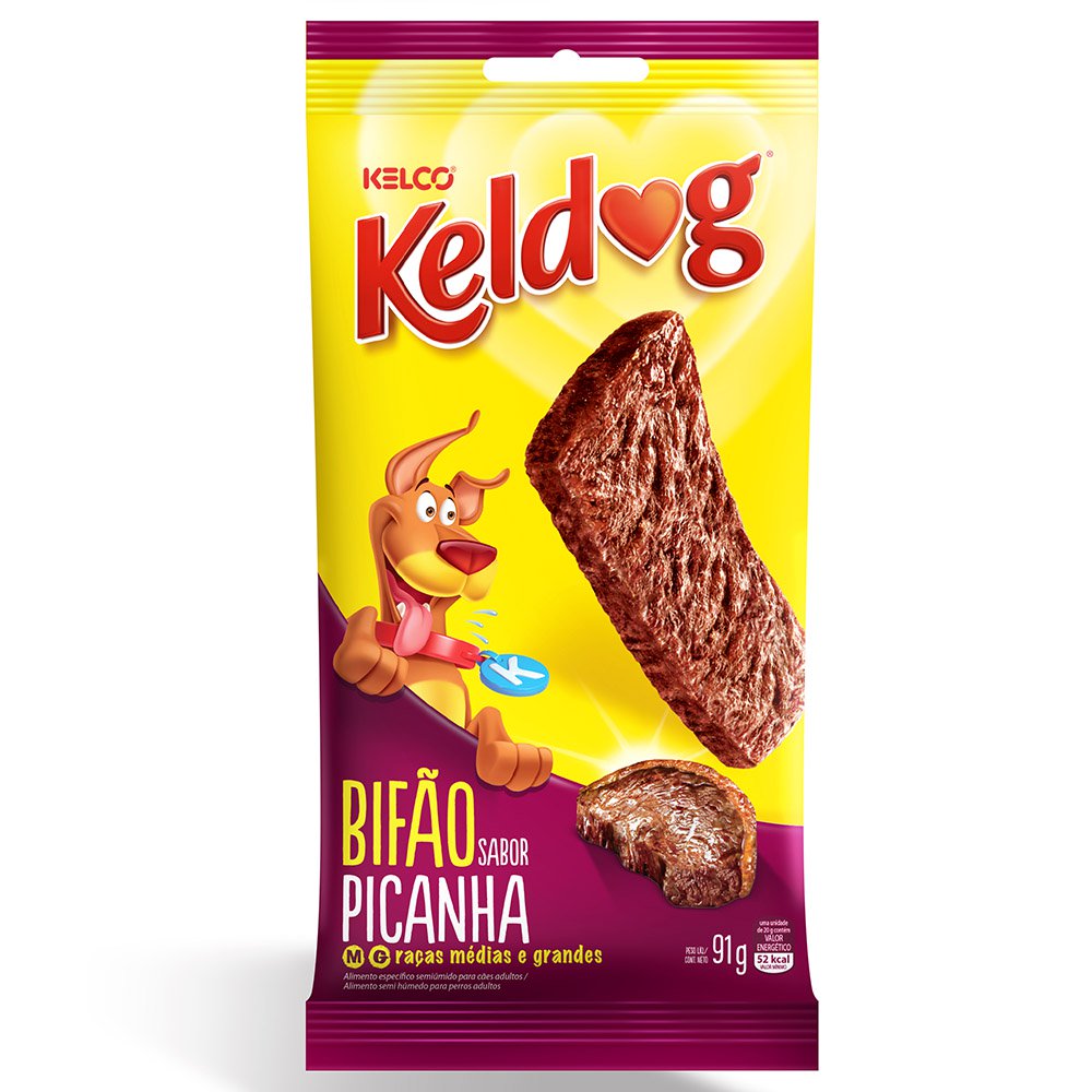 Petisco Keldog Cães Adultos E Filhotes Bifão Picanha - 91G