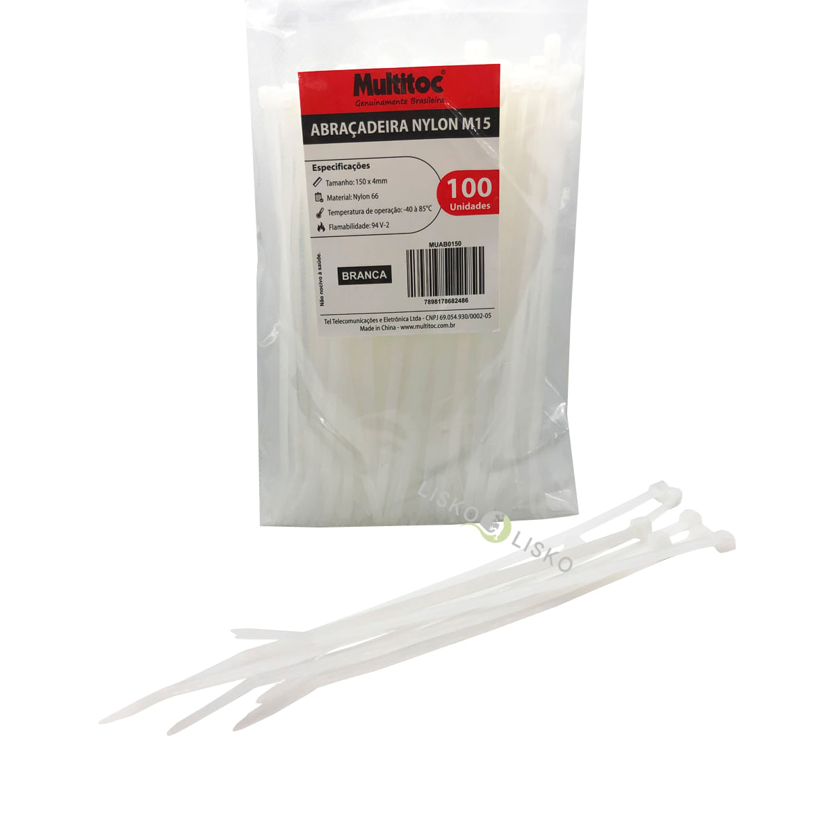 Abraçadeiras Nylon M15 Enforca Gato 4Mm X 150Mm - 100 Un Bc