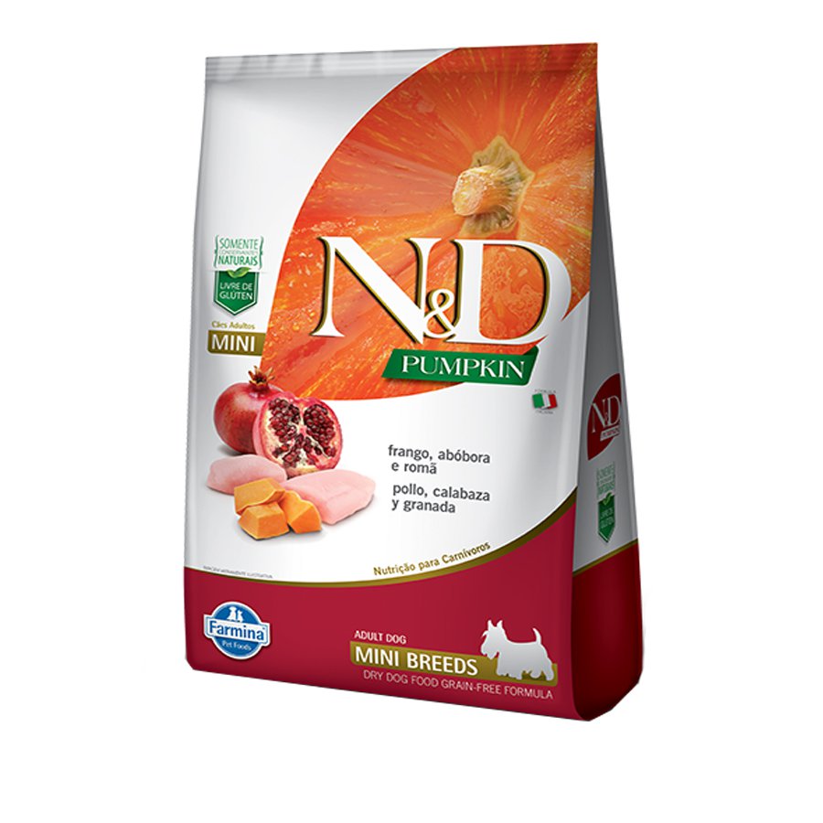 Ração N&D Raças Miniaturas Sabor Frango, Abóbora E Romã 800G - 800G