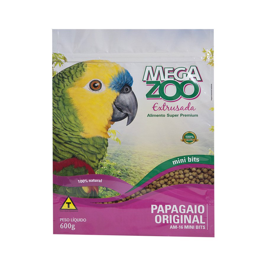 Ração Extrusada Megazoo Para Papagaio Mini 600G