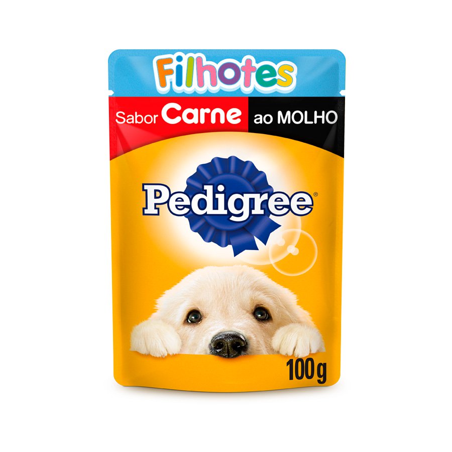 Ração Úmida Pedigree Cães Filhotes Sachê Sabor Carne - 100G - 1 Unidade