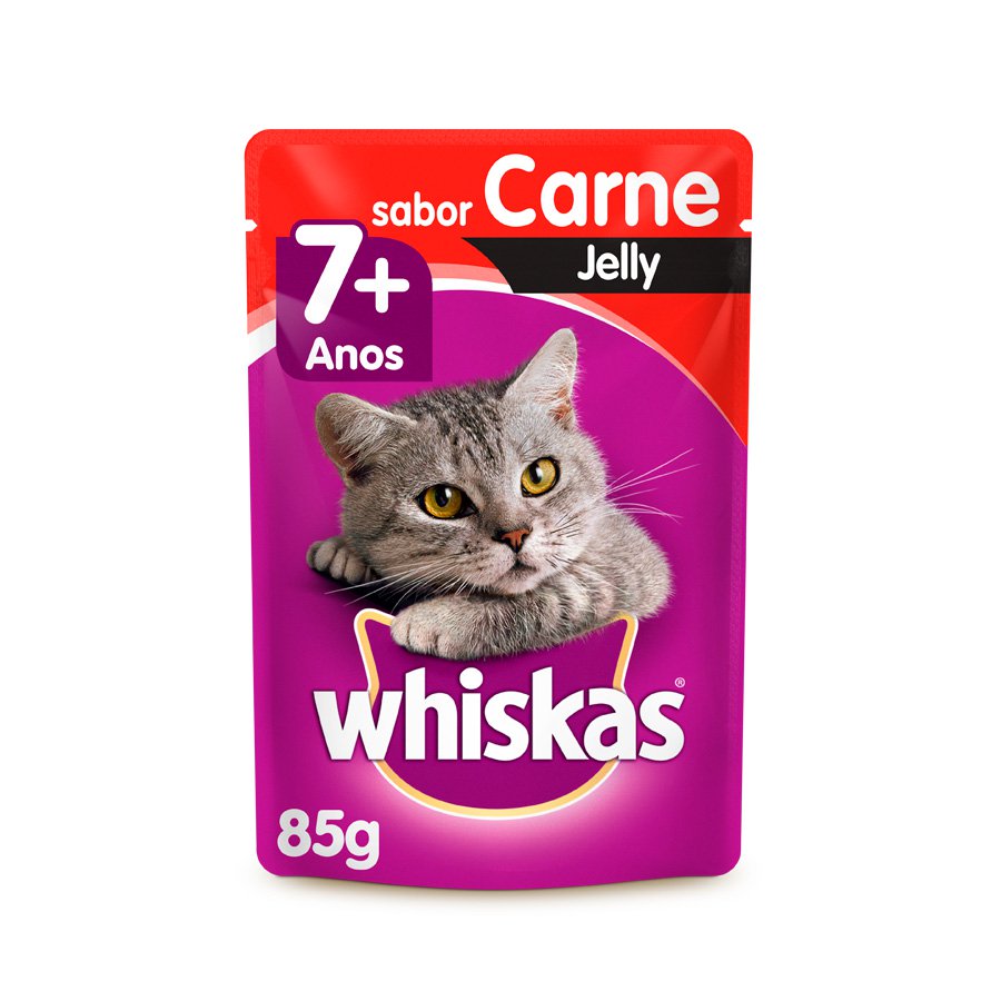 Ração Úmida Whiskas Jelly Para Gatos Adultos Sabor Carne 85G - 1 Unidade