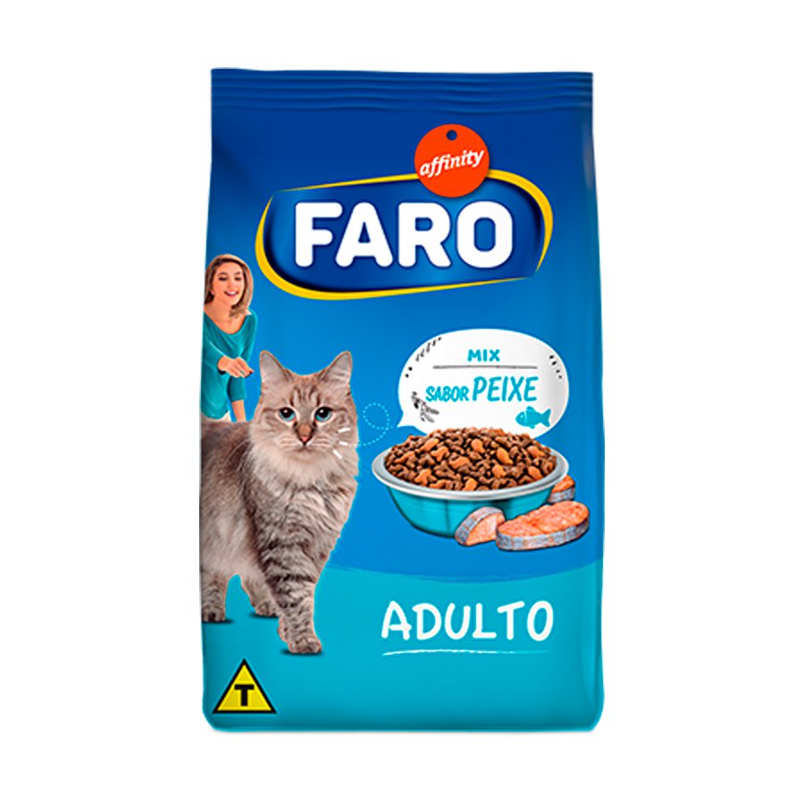 Ração Faro Para Gatos Adultos Mix De Peixes - 1Kg