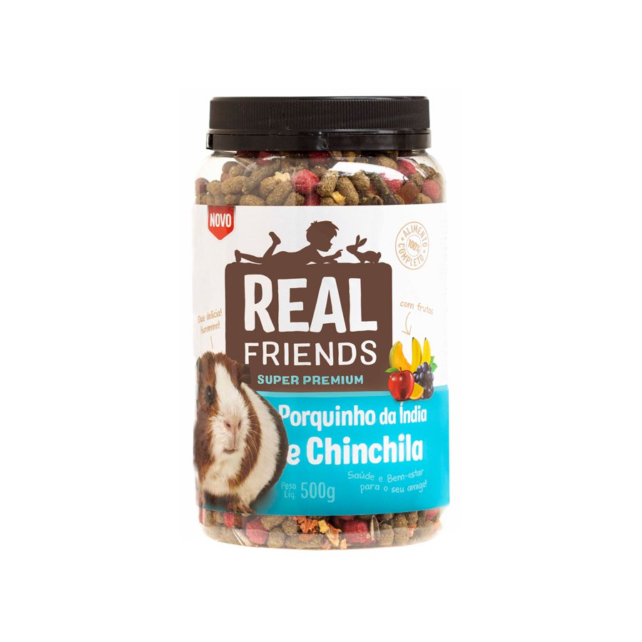 Ração Real Friends Para Porquinho Da Índia E Chinchila Sabor Frutas 500G