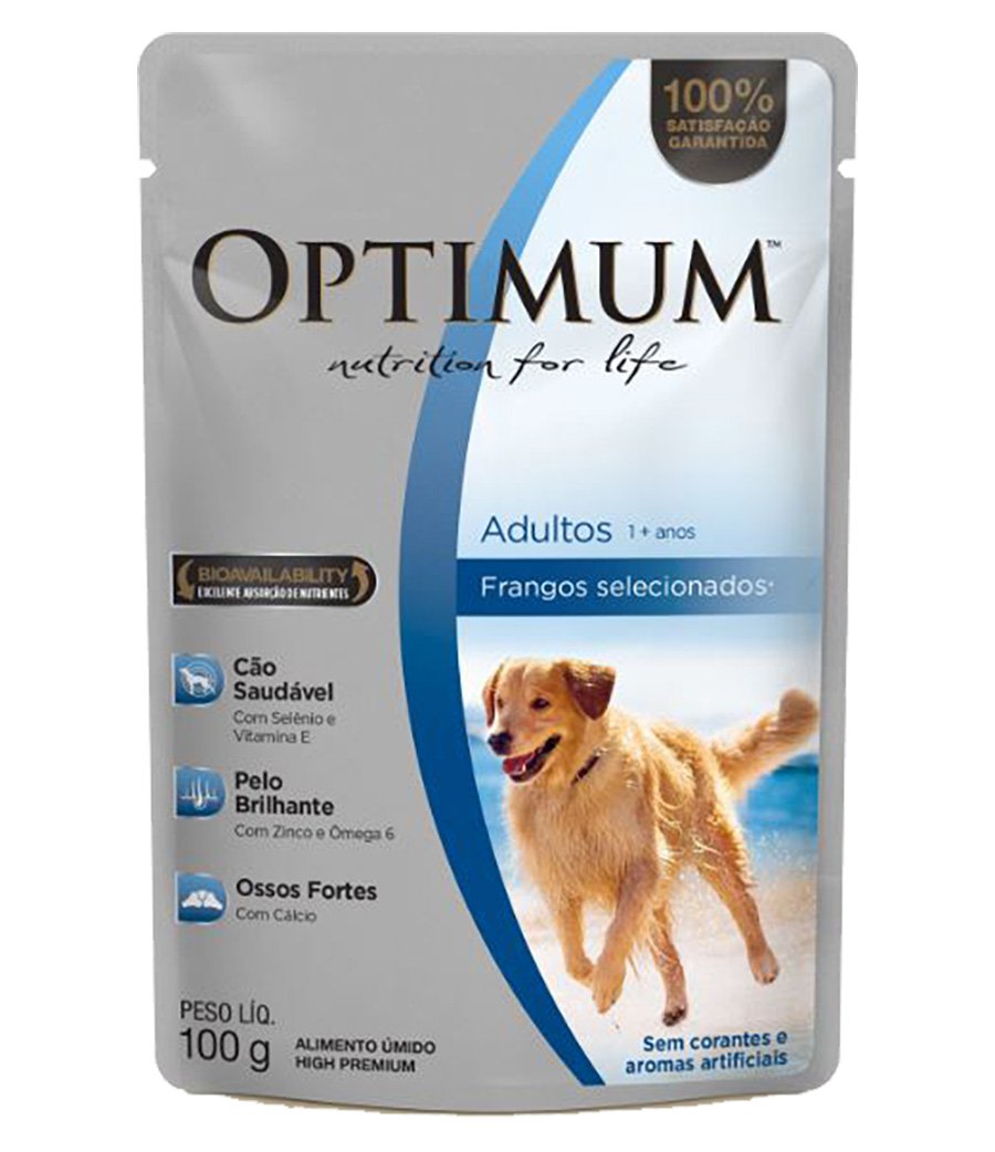 Ração Úmida Optimum Para Cães Adultos Sabor Frango - 100G - 1 Unidade