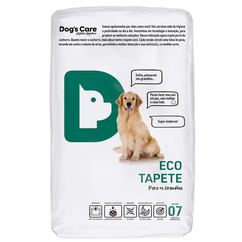 Tapete Higiênico Dogs Care Para Caes Grande Porte Com 7 Un
