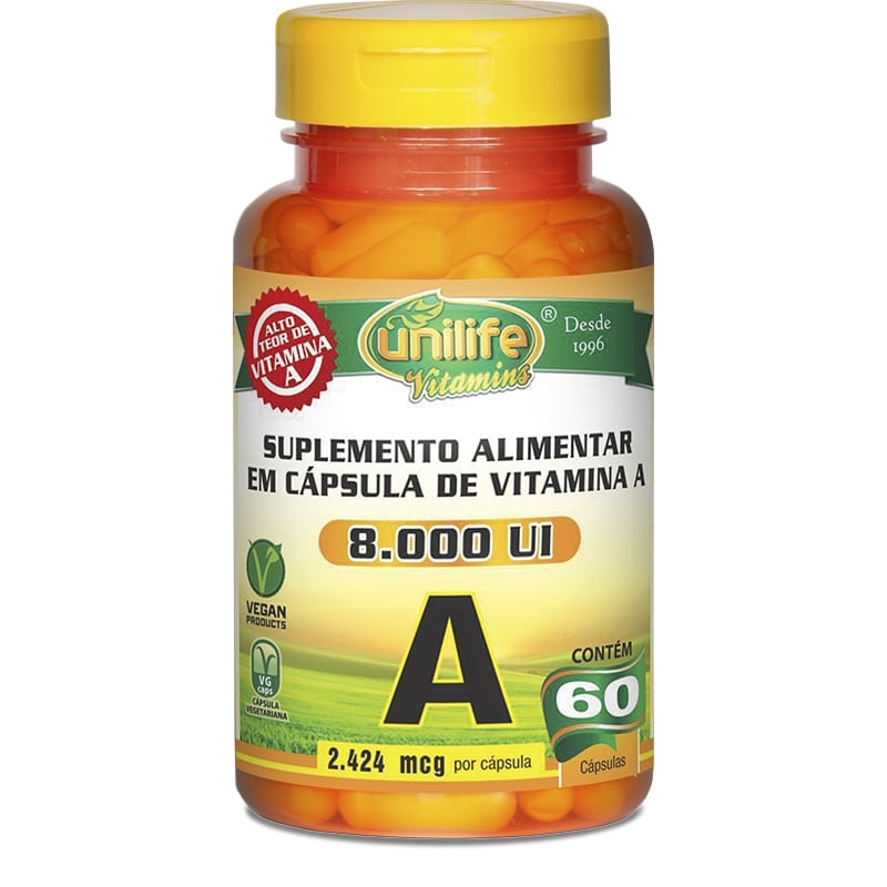 Vitamina A Retinol 60 Cápsulas De 500Mg