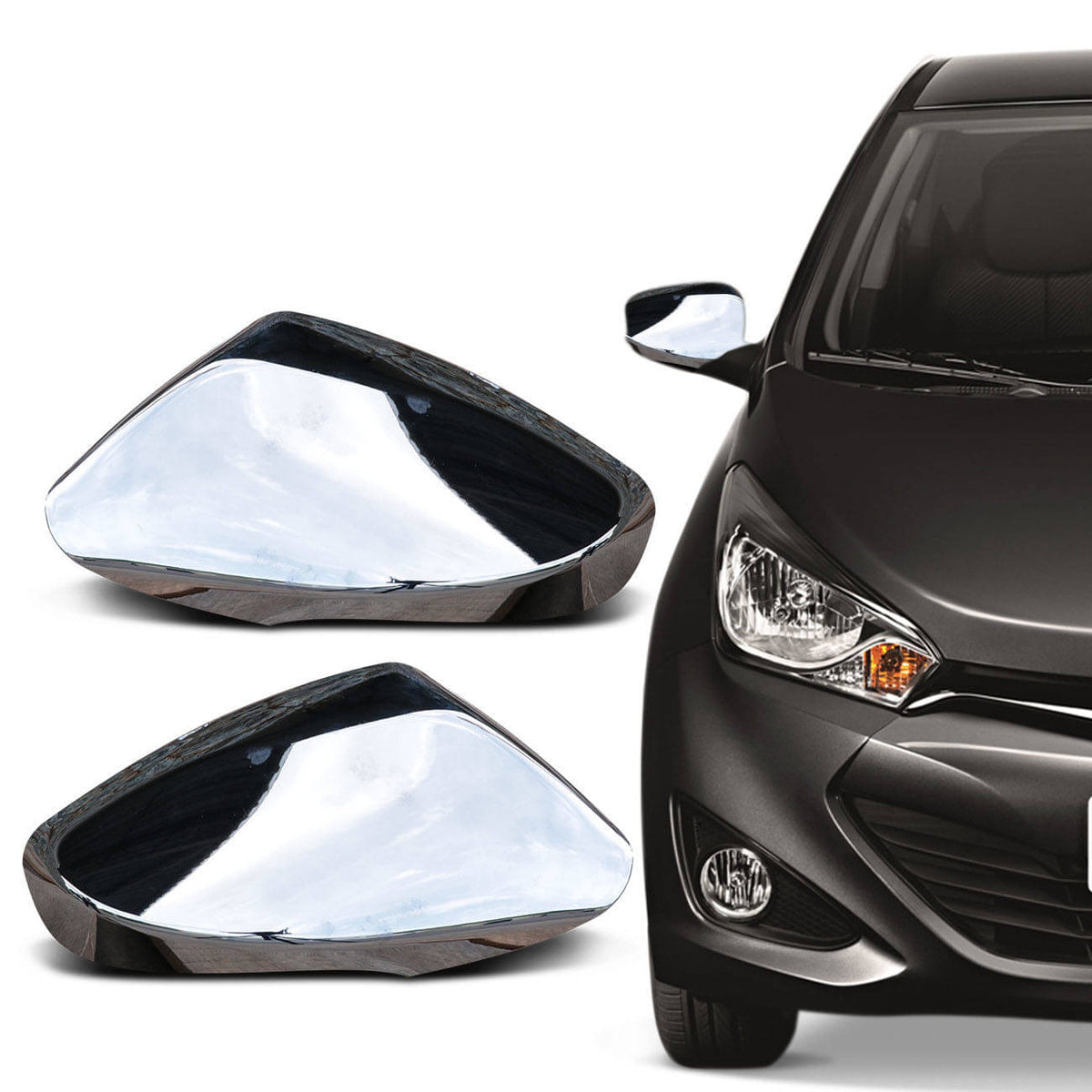 Aplique Cromado Retrovisor Hb20 Hatch Hb20s Hb20x 2012 A 2018 Acabamento E Encaixe Perfeitos