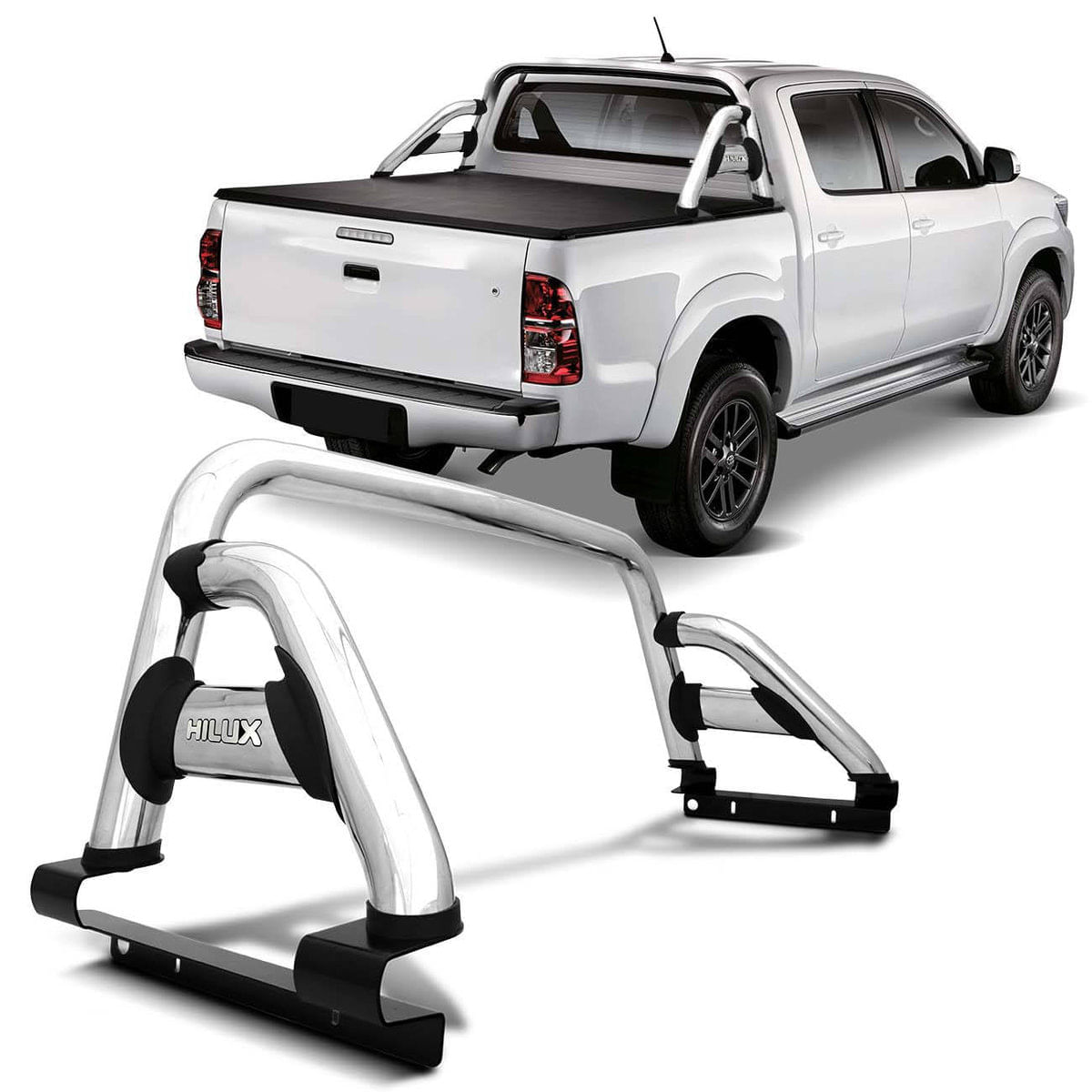 Santo Antônio Hilux Cabine Dupla 2005 A 2015 Cromado Sem Grade Espaço Capota Marítima