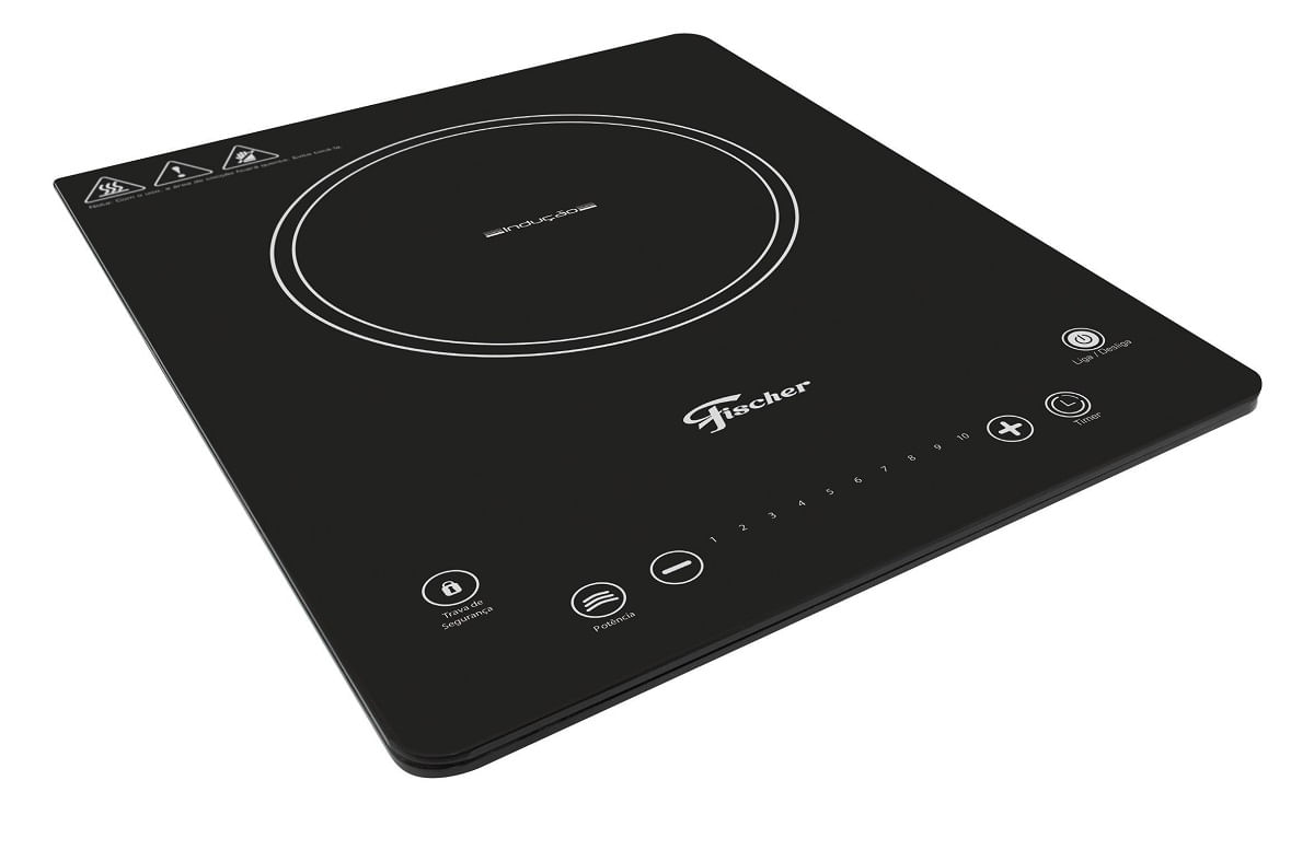 7. Cooktop 1Q Indução Mesa Vitrocerâmica Preta 220V - Fischer
