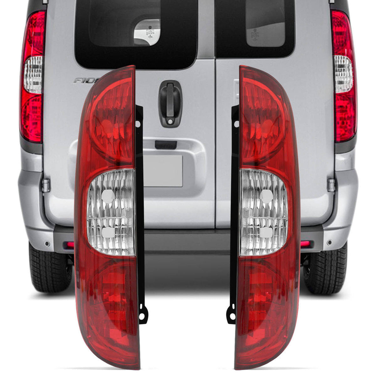 Par Lanterna Traseira Doblo 10 11 12 13 14 15 16 17 18 19 Fiorino 14 15 16 17 18 19 Bicolor Cristal