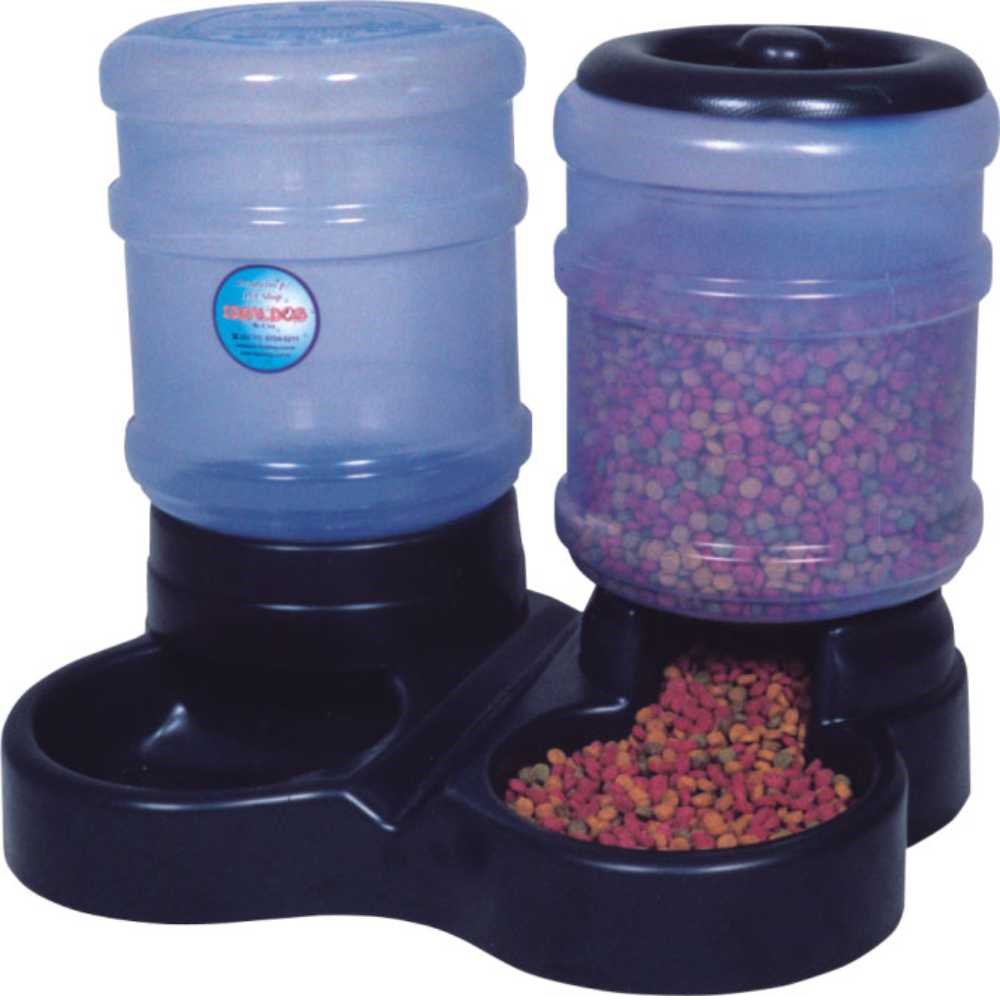 Comedouro Automático Ideal Para Cães Duplo Maxi Preto